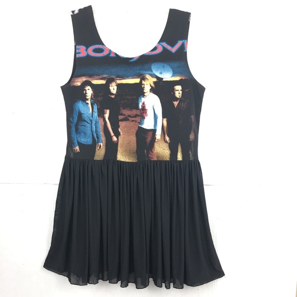 On of a kind Tops - BON JOVI Graphic Mini Dress Tunic
